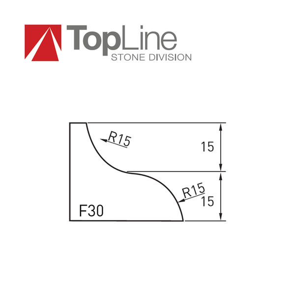 Top Line profilcsiszoló sorozat – F30-as profil, gránithoz és kvarc kompozithoz, 35mm-es furattal