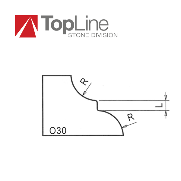Top Line profilcsiszoló sorozat – O30-as profil, gránithoz és kvarc kompozithoz, 35mm-es furattal
