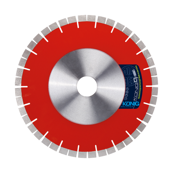 DIAREX KÖNIG-9 hangtompított vágótárcsa gránithoz – 450mm-es átmérőjű, 20mm magas szegmensekkel, vizes vágáshoz